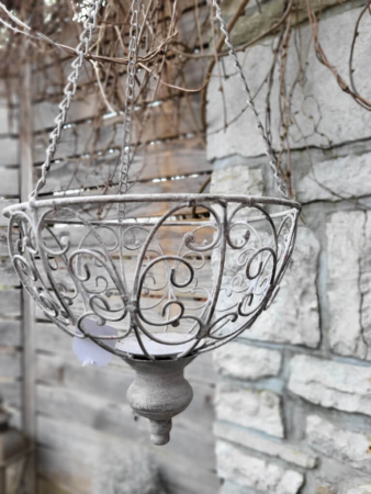 Shabby Chic Hängekorb Ravio, grau