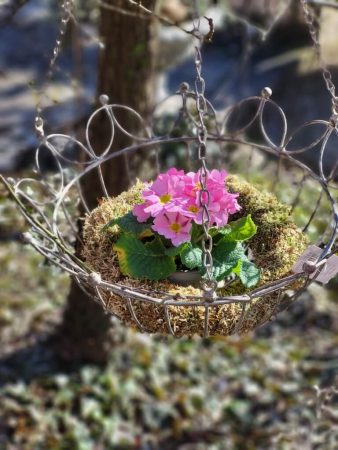 Preview: Vintage Hängekorb Susanne, grau-braun