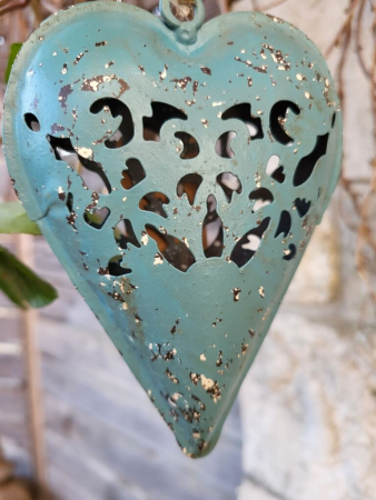 Preview: Metallherz Somareria, antik-blau