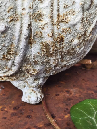 Preview: Vintage Metallschale länglich-oval mit Griffen