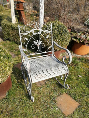 Vintage Schaukelstuhl Fiore, grau, aus Metall