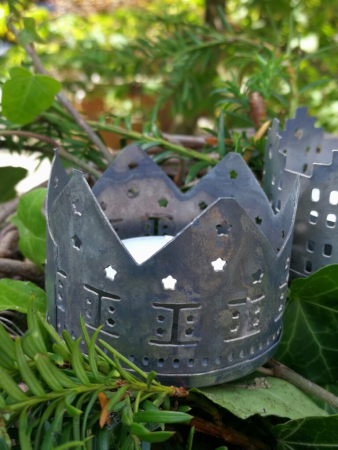 Preview: Shabby Chic Teelichthalter Haus, 4er-Set