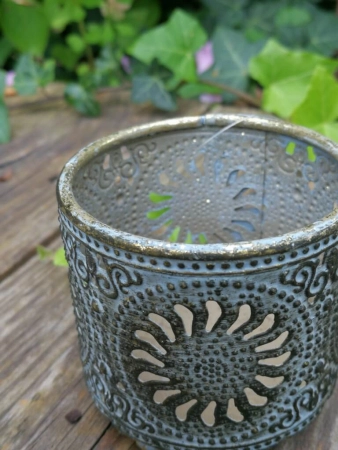 Shabby Chic Teelichthalter Sonne, zum Stellen