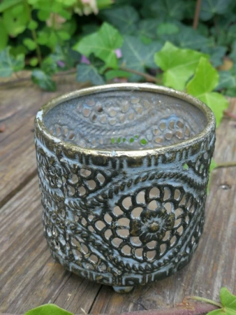 Shabby Chic Teelichthalter Welle, zum Stellen