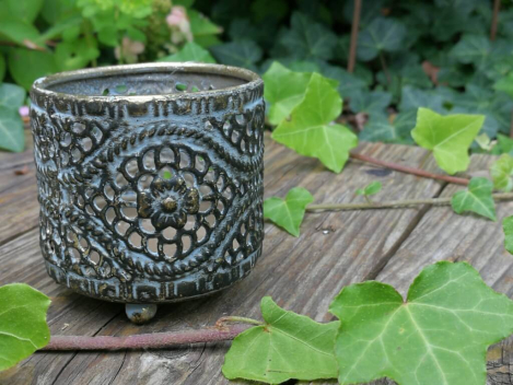 Shabby Chic Teelichthalter Welle, zum Stellen