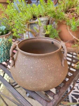 Vintage Pflanztopf bauchig, mit Griffen