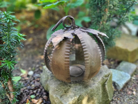 Preview: Vintage Windlicht Kürbis, bauchig
