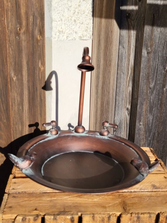 Preview: Vogeltränke Wasserhahn, Kupferoptik