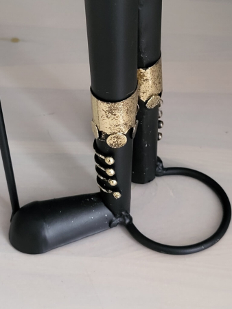 Preview: Weihnachtlicher Wachmann mit Tannenbaumstab, schwarz-gold