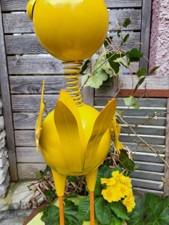 Metall Vogel Paddy mit Wackelkopf, gelb