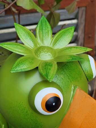 Metall Vogel Paddy mit Wackelkopf, grün