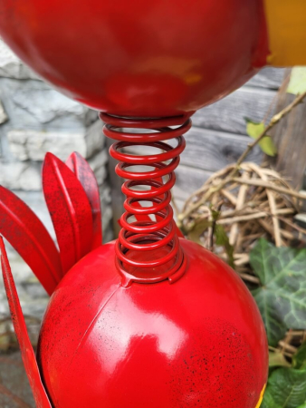 Preview: Metall Vogel Paddy mit Wackelkopf, rot