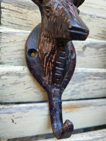 Preview: Wandhaken Hirsch, Aluminium, antikbraun