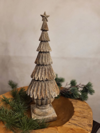 Preview: Vintage Weihnachtsbaum Felix, Polyresin, grau-braun