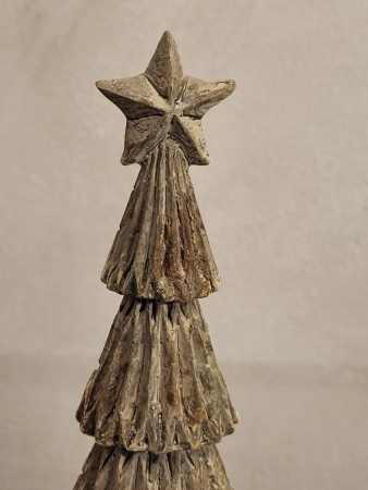 Preview: Vintage Weihnachtsbaum Felix, Polyresin, grau-braun