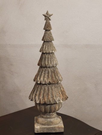 Vintage Weihnachtsbaum Felix, Polyresin, grau-braun