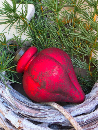 Weihnachtskugel Zapfen Zipala, rot