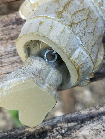 Preview: Weihnachtswichtel mit Vogel mitte, natur, Polyresin