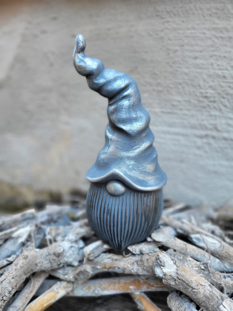 Kunststoff Wichtel Frederikson, grau-silber