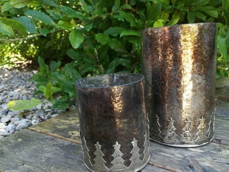 Glaswindlicht Chaac, grau glänzend
