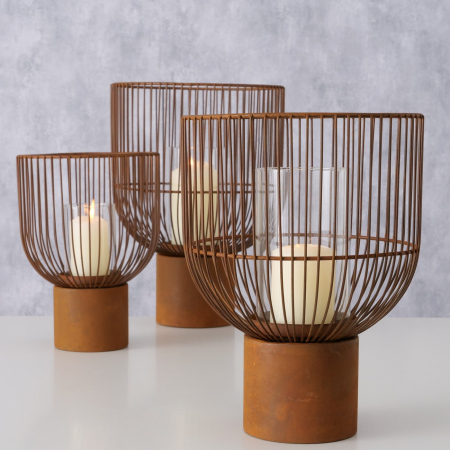 Edelrost Windlicht Cindy mit Glas