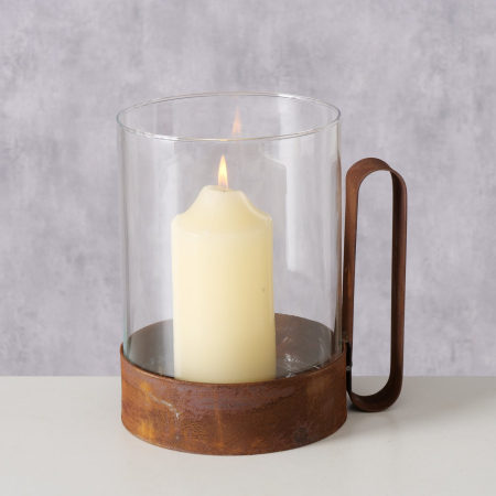 Edelrost Windlicht Goblet mit Glas