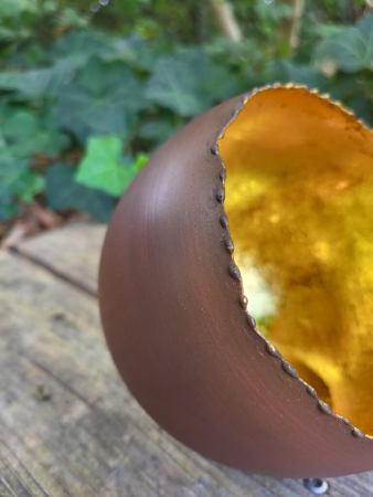 Edelrost Windlicht Kugel Rost-Gold