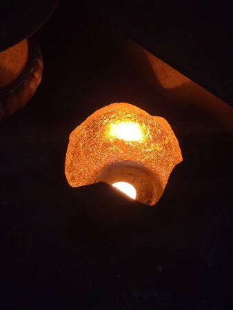 Preview: Edelrost Windlicht Kugel Renate, Wellenrand