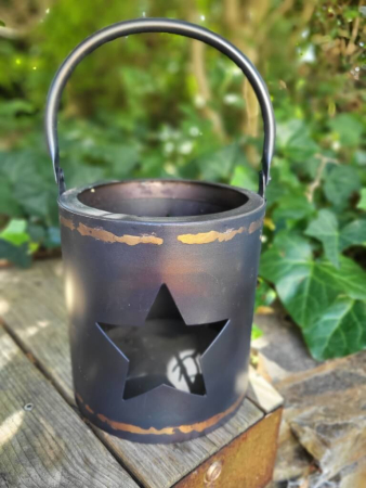 Laterne mit Stern zum Hängen, schwarz