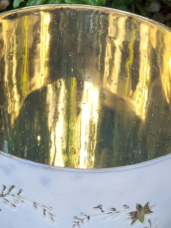 Glaswindlicht Vitreous mit Hirschkopf, weiss-gold