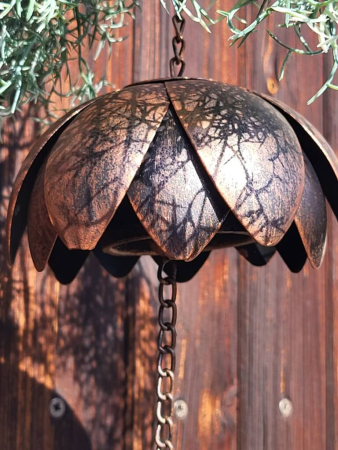 Preview: Metall Windspiel Frosch, mit Glocke