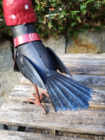 Metall Dekovogel Santa, Mütze links