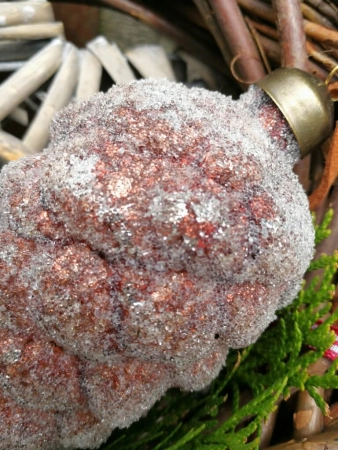 Christbaumkugel Zapfen Mikana 13 cm, dunkelbraun