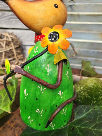 Metall Zaunhocker Maus, grün