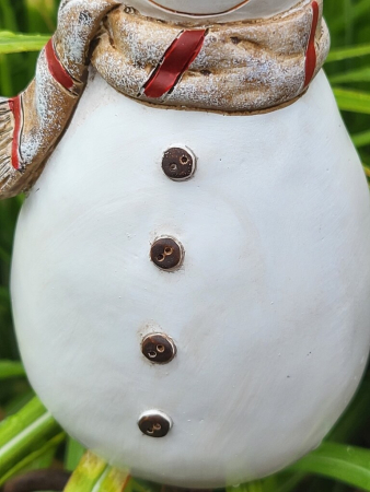 Zaunhocker Schneemann, Polyresin, frostfest