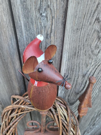 Preview: Metall Zaunhocker Wintermaus
