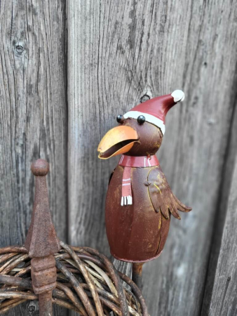 Preview: Metall Zaunhocker Winterpinguin