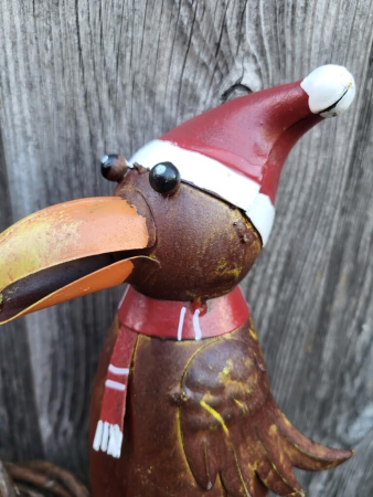 Preview: Metall Zaunhocker Winterpinguin