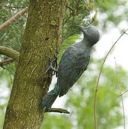 Preview: Bronzeskulptur Buntspecht