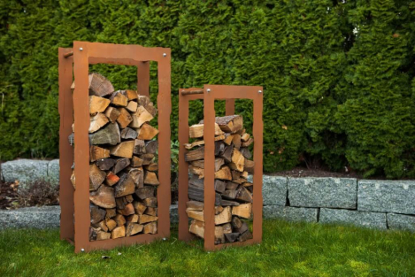 Kaminholzregale Aus Metall Und Edelrost Angels Garden Dekoshop