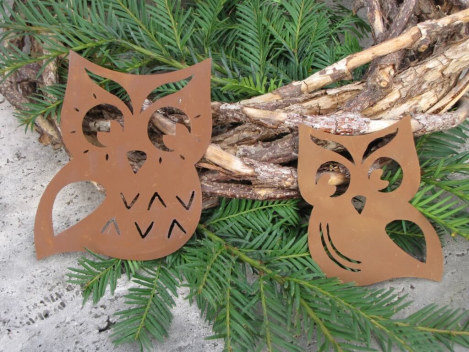 Preview: Edelrost Christbaumschmuck Eule, 3 Größen