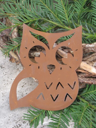 Preview: Edelrost Christbaumschmuck Eule, 3 Größen