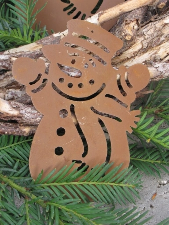 Edelrost Christbaumschmuck Schneemann 2