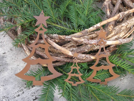 Christbaumschmuck Tanne aus Edelrost