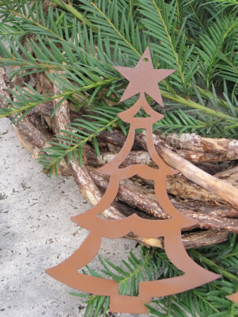 Preview: Edelrost Christbaumschmuck Tanne, 3 Größen