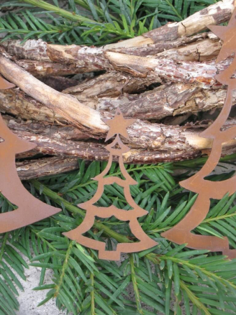 Preview: Edelrost Christbaumschmuck Tanne, 3 Größen