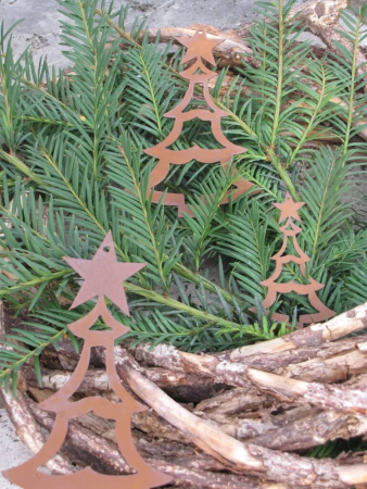 Edelrost Christbaumschmuck Tanne, 3 Größen