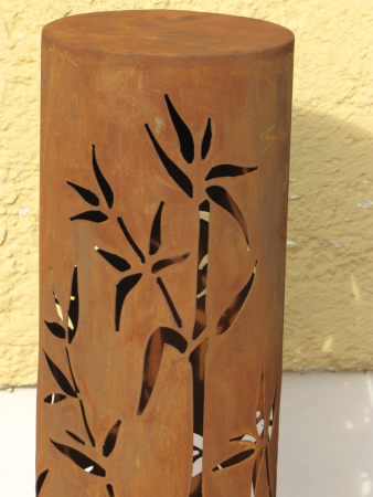 Edelrost Dekosäule Bambus rund, 100 cm