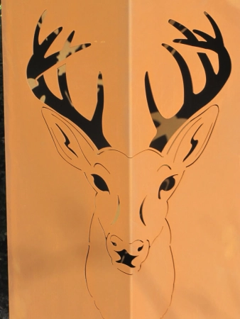 Edelrost Dekosäule Hirsch