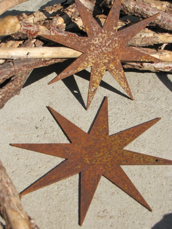 Preview: Edelrost Stern zum Hängen, 8-zackig
